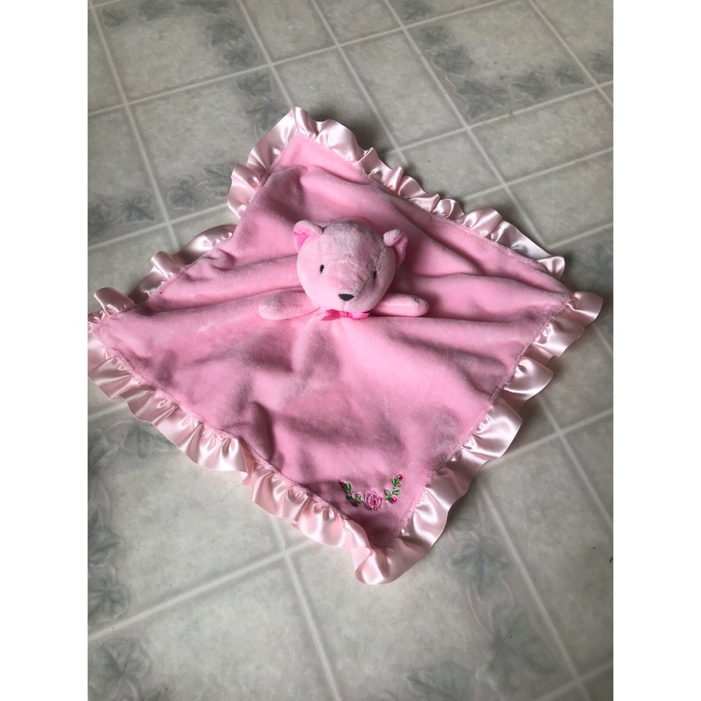 Stepping Stones‎ Baby Pink Teddy Bear Lovey Security Blanket Satin Silky Soother